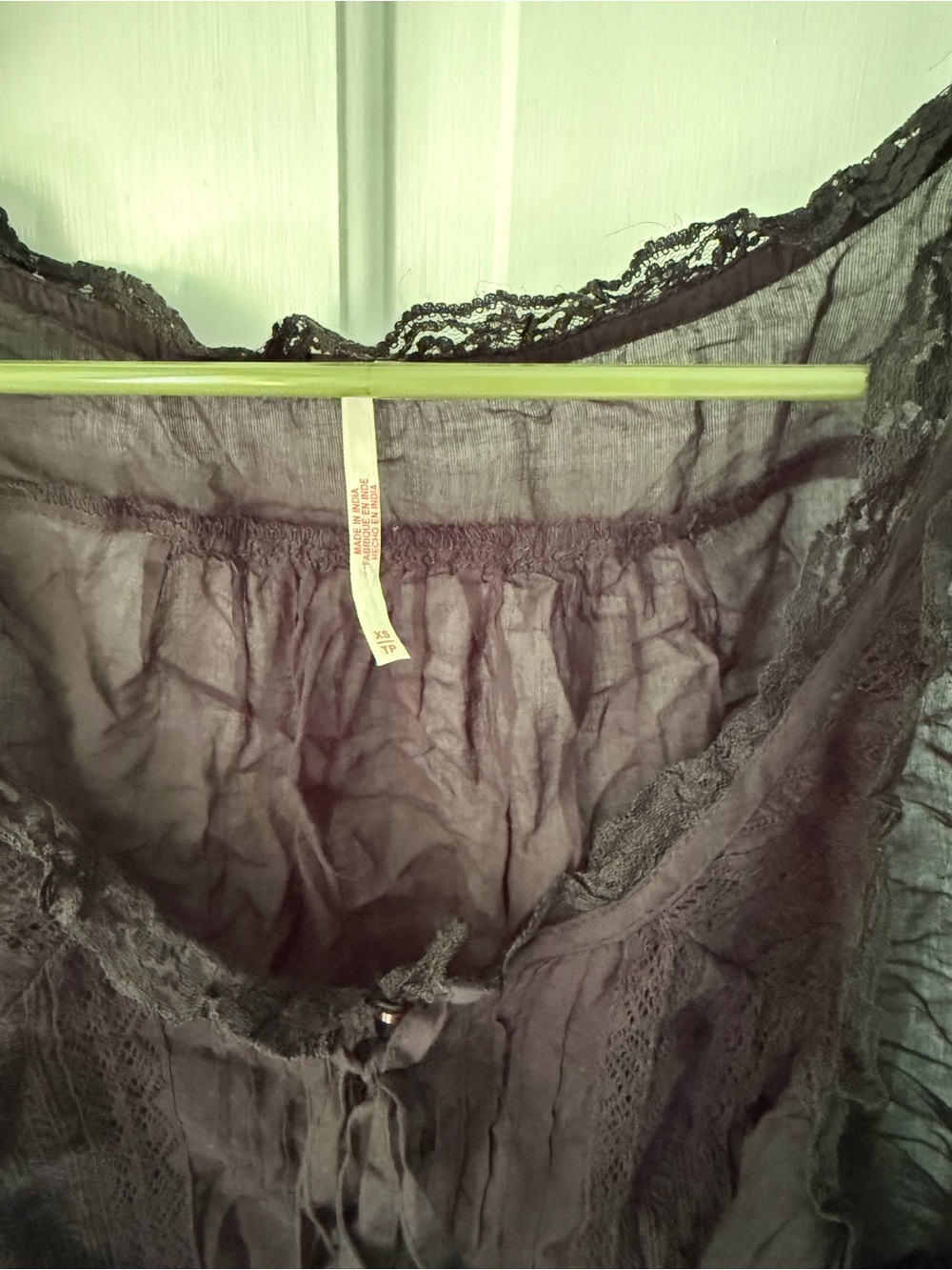 Free People Black Lace-Trim Sheer Tank Top - Picture 2 of 4
